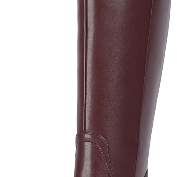 Knee High Boots Womens Faux Leather Pointed Toe Kitten Heel Fall Tall Shoes - Picture 1 of 7